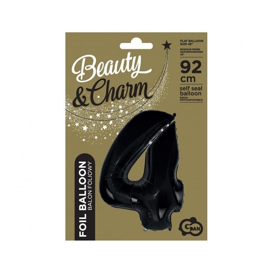 Foil balloon B&C digit 4, black, 92 cm 1 Foil balloon B&C digit 4, black, 92 cm 1