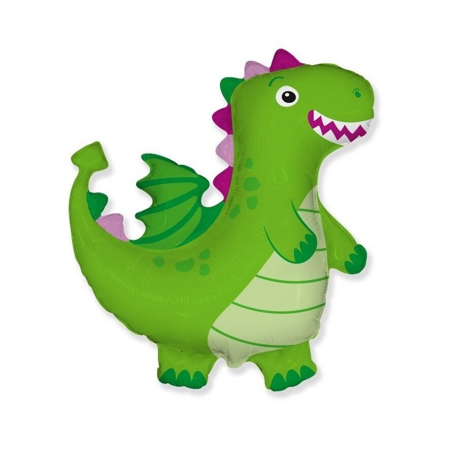 Giant Happy Dragon Foil Balloon 92 cm – Green Dragon Balloon for Kids’ Birthday Party