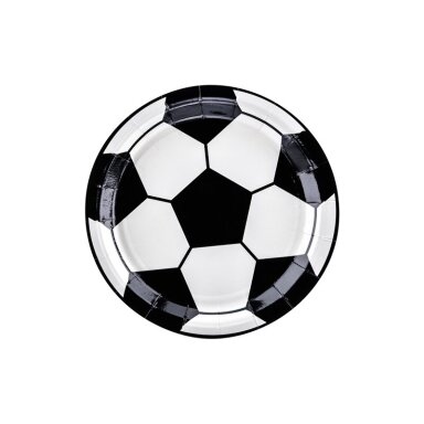 Futbolo temos popierinės lėkštutės 18 cm, 6 vnt. – vienkartinės lėkštės vaikų šventei