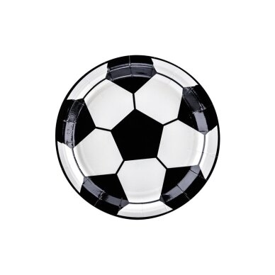 Futbolo temos popierinės lėkštutės 18 cm, 6 vnt. – vienkartinės lėkštės vaikų šventei