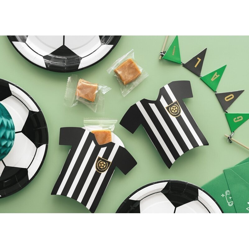 Futbolo temos dovanų dėžutės „Marškinėliai“ 12 × 11 × 2,5 cm, 6 vnt. – dėžutės saldumynams vaikų šventei 1 Futbolo temos dovanų dėžutės „Marškinėliai“ 12 × 11 × 2,5 cm, 6 vnt. – dėžutės saldumynams vaikų šventei 1