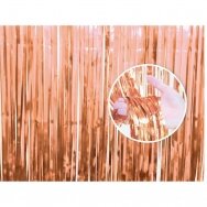 Girlianda - užuolaida lietutis, rožinio aukso (240x90 cm)