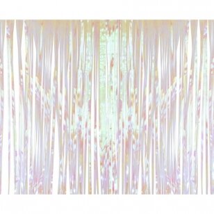 Girlianda - užuolaida lietutis, baltos halografinės spalvos (200x100 cm)