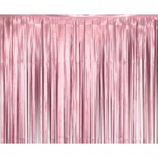 Girlianda - užuolaida lietutis, matinio rožinio aukso spalvos (200x100 cm)