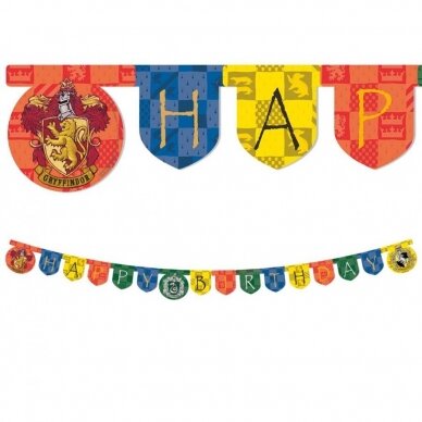 Girlianda popierinė “Harry Potter Hogwarts Houses "Happy birthday" 2 m Girlianda popierinė “Harry Potter Hogwarts Houses "Happy birthday" 2 m