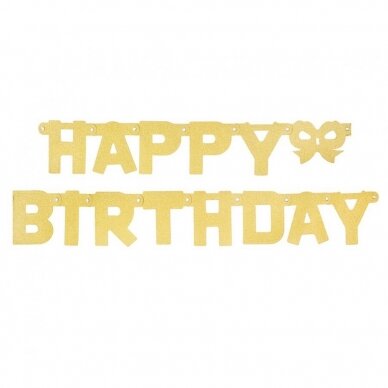 Glitter garland "Happy Birthday", gold, 160x11 cm Glitter garland "Happy Birthday", gold, 160x11 cm