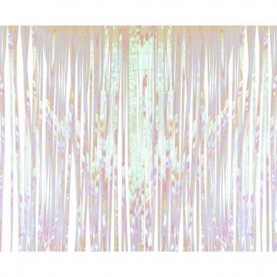Girlianda - užuolaida lietutis, baltos halografinės spalvos (200x100 cm) Girlianda - užuolaida lietutis, baltos halografinės spalvos (200x100 cm)