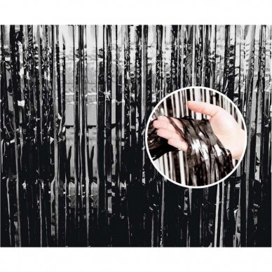 Fringe Door Curtain, black, 90x240 cm Fringe Door Curtain, black, 90x240 cm