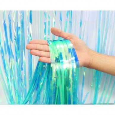 Fringe Deco Curtain Iridescent, blue 100 x 200 cm 2
