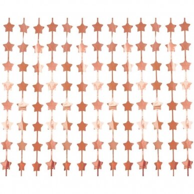 Fringe Deco Curtain B&C Stars, metallic rose-gold, 100 x 200 cm Fringe Deco Curtain B&C Stars, metallic rose-gold, 100 x 200 cm