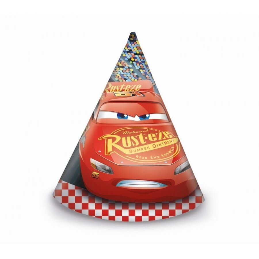Детские шапочки для дня рождения с Молнией Маккуином ""Cars 3" (6 шт)