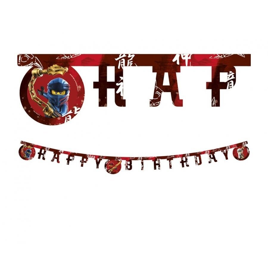 Lego Ninjago Happy Birthday banner - 200 cm Lego Ninjago Happy Birthday banner - 200 cm