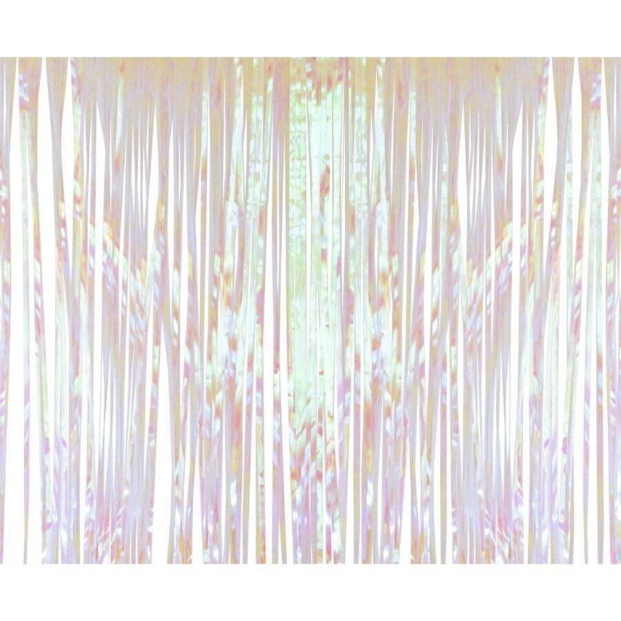 Girlianda - užuolaida lietutis, baltos halografinės spalvos (200x100 cm)