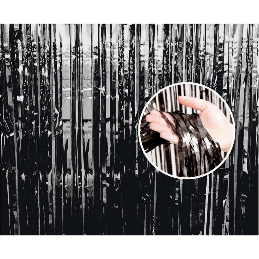 Fringe Door Curtain, black, 90x240 cm Fringe Door Curtain, black, 90x240 cm