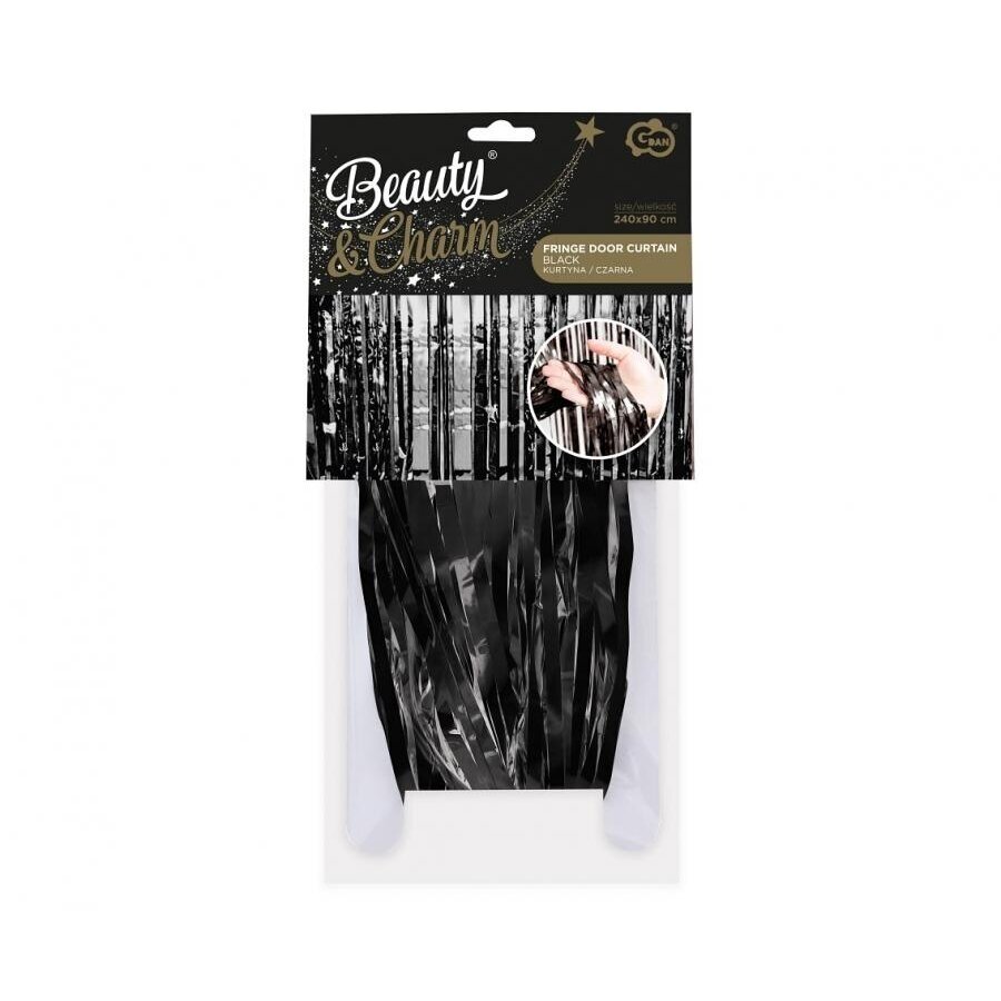 Fringe Door Curtain, black, 90x240 cm 1 Fringe Door Curtain, black, 90x240 cm 1