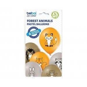Latex balloons "Forest Animals" – for children's parties with animal motifs (6 pcs, 30 cm) 1