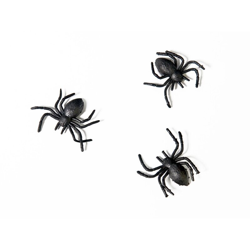 Juodi plastikiniai vorai, 3x3 cm, 10 vnt.