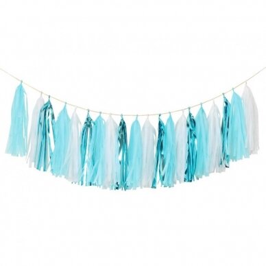 Tinsel garland B&G Baby Boy, light blue, 36x250 m, 20 pcs. Tinsel garland B&G Baby Boy, light blue, 36x250 m, 20 pcs.