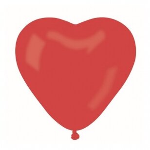 Lateksinis širdies formos balionas, raudonas (25cm/50vnt)