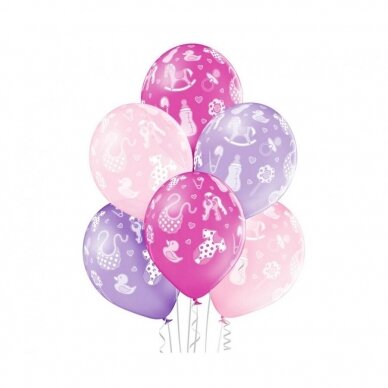 D11 balloons Baby Girl 1C5S, 6 pcs D11 balloons Baby Girl 1C5S, 6 pcs