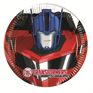 Lėkštutės popierinės "Transformers power up" (8 vnt./20 cm)