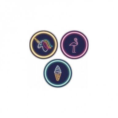 Lėkštutės popierinės neoninis gimtadienis "Flamingo, Unicorn, Ice Cream Cardboard" (8 vnt./23 cm) Lėkštutės popierinės neoninis gimtadienis "Flamingo, Unicorn, Ice Cream Cardboard" (8 vnt./23 cm)