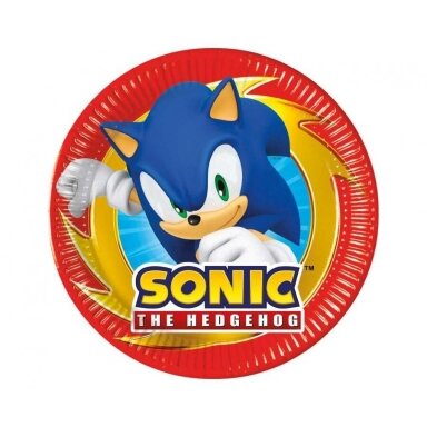 Lėkštutės popierinės su Ežiukas Sonikas "Sonic" (8vnt./20cm) Lėkštutės popierinės su Ežiukas Sonikas "Sonic" (8vnt./20cm)