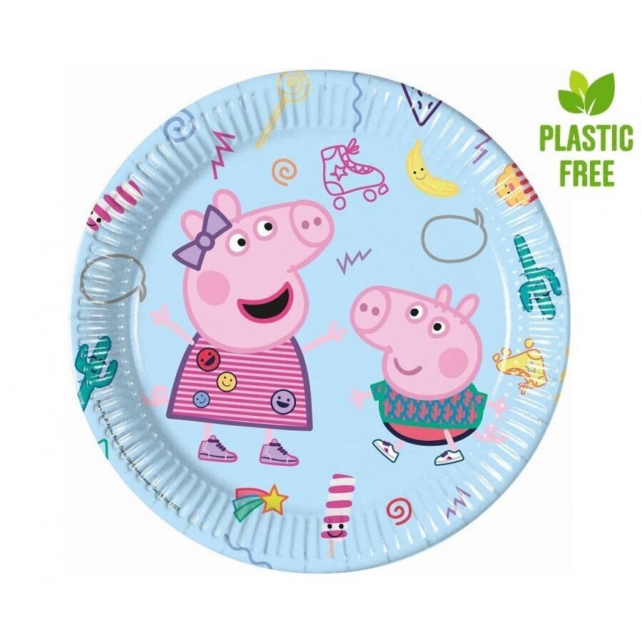 Paper plates Peppa Pig (Hasbro), next generation, 23 cm, 8 pcs (plastic-free) Paper plates Peppa Pig (Hasbro), next generation, 23 cm, 8 pcs (plastic-free)