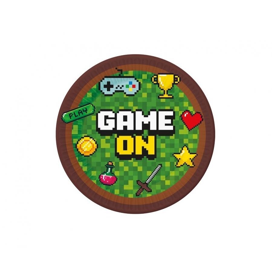Paper plates Game On, 18 cm, 6 pcs Paper plates Game On, 18 cm, 6 pcs