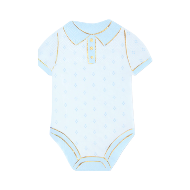 Mėlynos servetėlės „Baby Bodysuit“ lyties atskleidimo ir Baby Shower šventei (10 vnt.) Mėlynos servetėlės „Baby Bodysuit“ lyties atskleidimo ir Baby Shower šventei (10 vnt.)