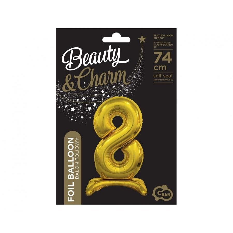 B&C standing foil balloon Digit 8, gold, 74 cm 1 B&C standing foil balloon Digit 8, gold, 74 cm 1
