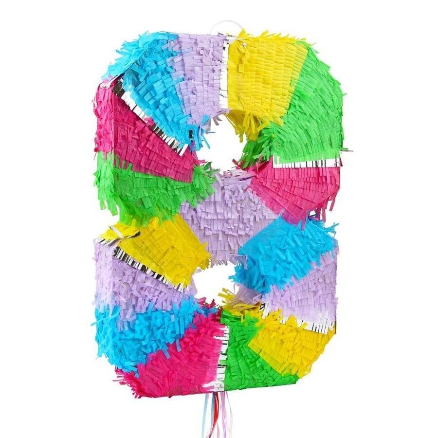 Pinata digit "8", pastel, size 50x35x7.5 cm