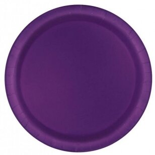 Popierinės lėkštutės, tamsiai violetinės (8 vnt./22 cm)