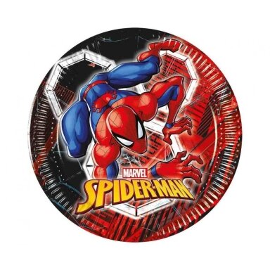 Popierinės lėkštutės „Spiderman“ 20 cm (8 vnt.) – Žmogaus Voro gimtadienio lėkštutės Popierinės lėkštutės „Spiderman“ 20 cm (8 vnt.) – Žmogaus Voro gimtadienio lėkštutės