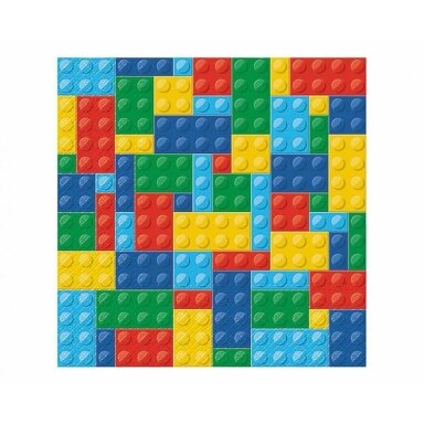 Popierinės servetėlės „Spalvotos kaladėlės“ 33 × 33 cm, 20 vnt. – servetėlės vaikų gimtadieniui