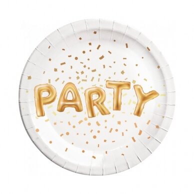 Paper plates PARTY, 23 cm, 8 pcs (plastic-free) Paper plates PARTY, 23 cm, 8 pcs (plastic-free)