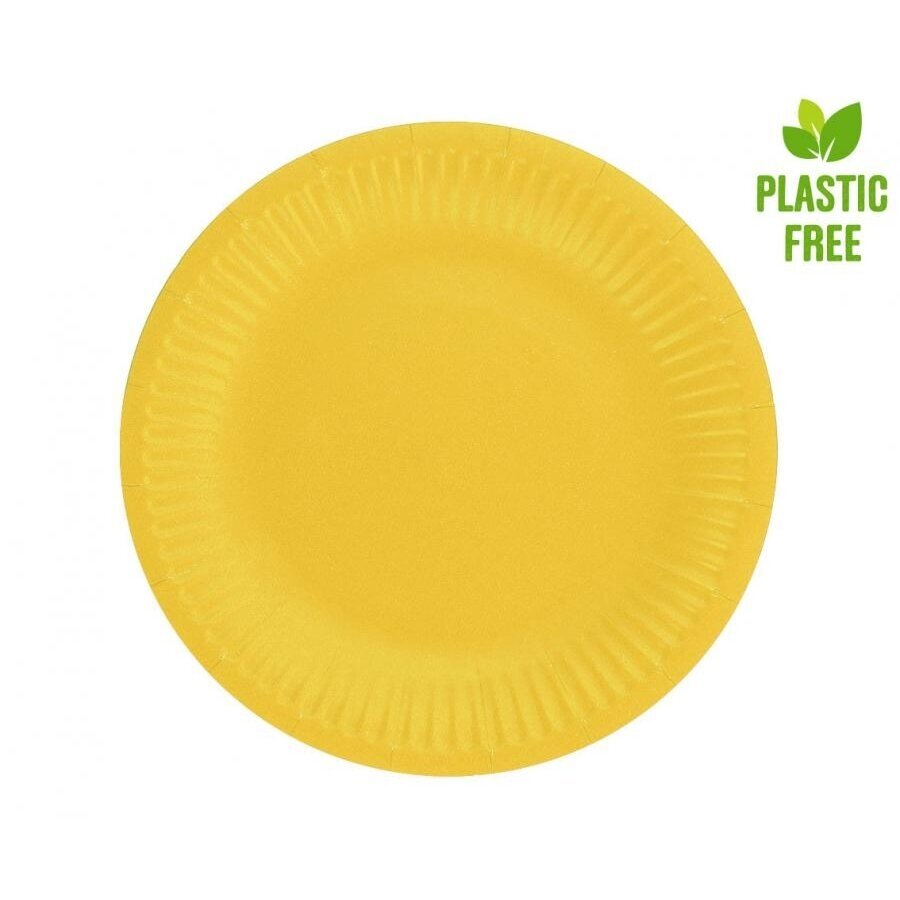 Paper plates solid colour, yellow, 18 cm, 6 pcs Paper plates solid colour, yellow, 18 cm, 6 pcs