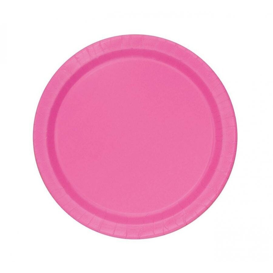 Paper plates, pink, 18 cm, 20 pcs.