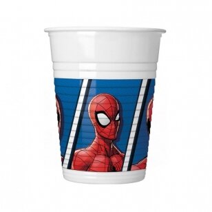 Puodeliai plastikiniai Žmogus voras "Spider-Man Team Up Marvel" (8vnt/200ml)