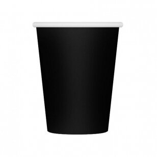 Puodeliai popieriniai, juodos spalvos (6 vnt./250 ml)
