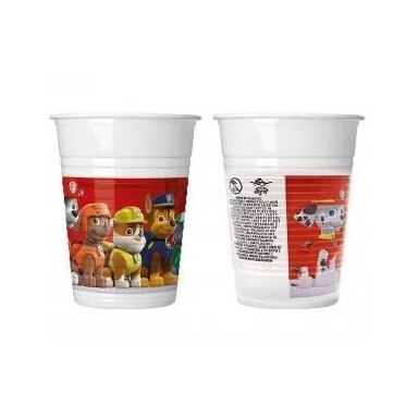 Puodeliai plastikiniai "Šunyčiai patruliai" (8vnt/200ml) Puodeliai plastikiniai "Šunyčiai patruliai" (8vnt/200ml)