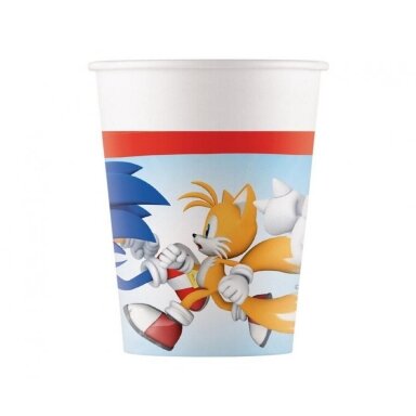 Puodeliai popieriniai su Ežiukas Sonikas "Sonic" (8vnt/200ml) Puodeliai popieriniai su Ežiukas Sonikas "Sonic" (8vnt/200ml)