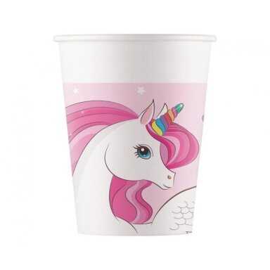 Puodeliai popieriniai su vienaragiu "Vienaragis Vaivorykštė" (8vnt/200ml) Puodeliai popieriniai su vienaragiu "Vienaragis Vaivorykštė" (8vnt/200ml)