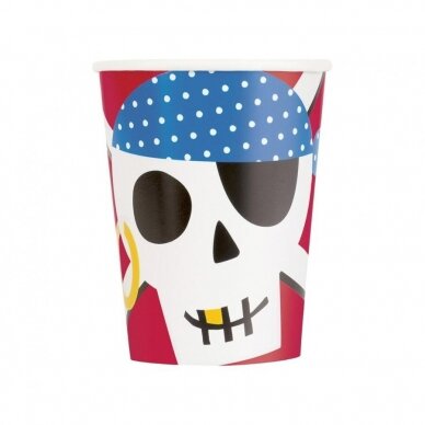 Paper cups Ahoy Pirate, 266 ml, 8 pcs (sup label) Paper cups Ahoy Pirate, 266 ml, 8 pcs (sup label)