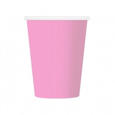 Paper cups, solid colour, pink, 270 ml, 6 pcs Paper cups, solid colour, pink, 270 ml, 6 pcs