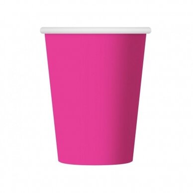 Paper cups, solid colour, pink, 270 ml / 6 pcs Paper cups, solid colour, pink, 270 ml / 6 pcs