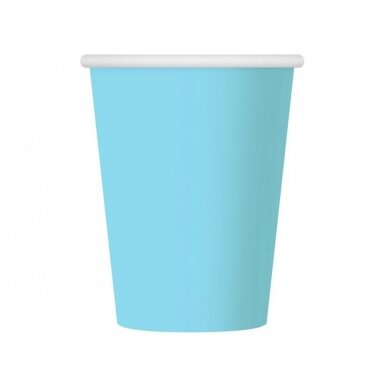 Paper cups, solid colour, light blue, 270 ml / 6 pcs Paper cups, solid colour, light blue, 270 ml / 6 pcs