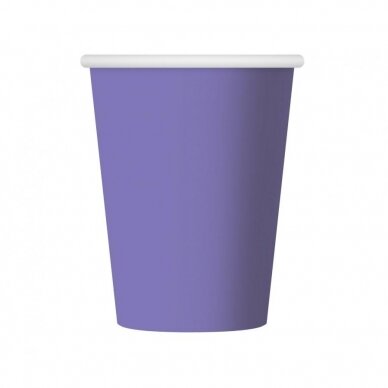 Puodeliai popieriniai vienspalviai, violetinės levandų (6vnt./250 ml) Puodeliai popieriniai vienspalviai, violetinės levandų (6vnt./250 ml)