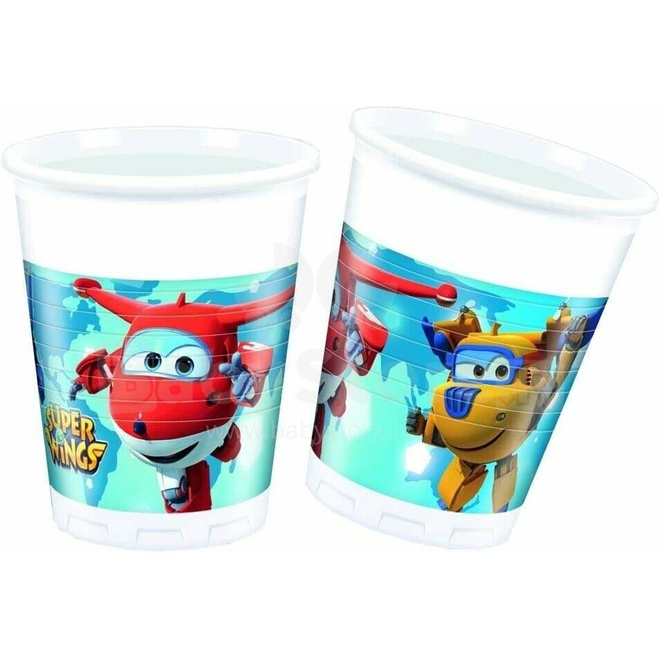 Puodeliai plastikiniai su lėktuvėliais "Super Wings" (8vnt/200ml) Puodeliai plastikiniai su lėktuvėliais "Super Wings" (8vnt/200ml)