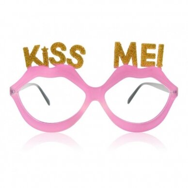 Rožinės spalvos akiniai su užrašu "Kiss Me!" Rožinės spalvos akiniai su užrašu "Kiss Me!"